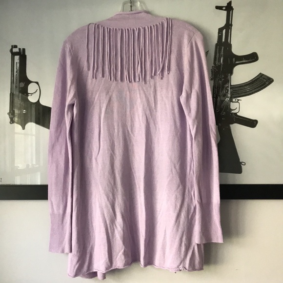 Grainne & Co linen blend fringe cardigan 1 S - Picture 2 of 10